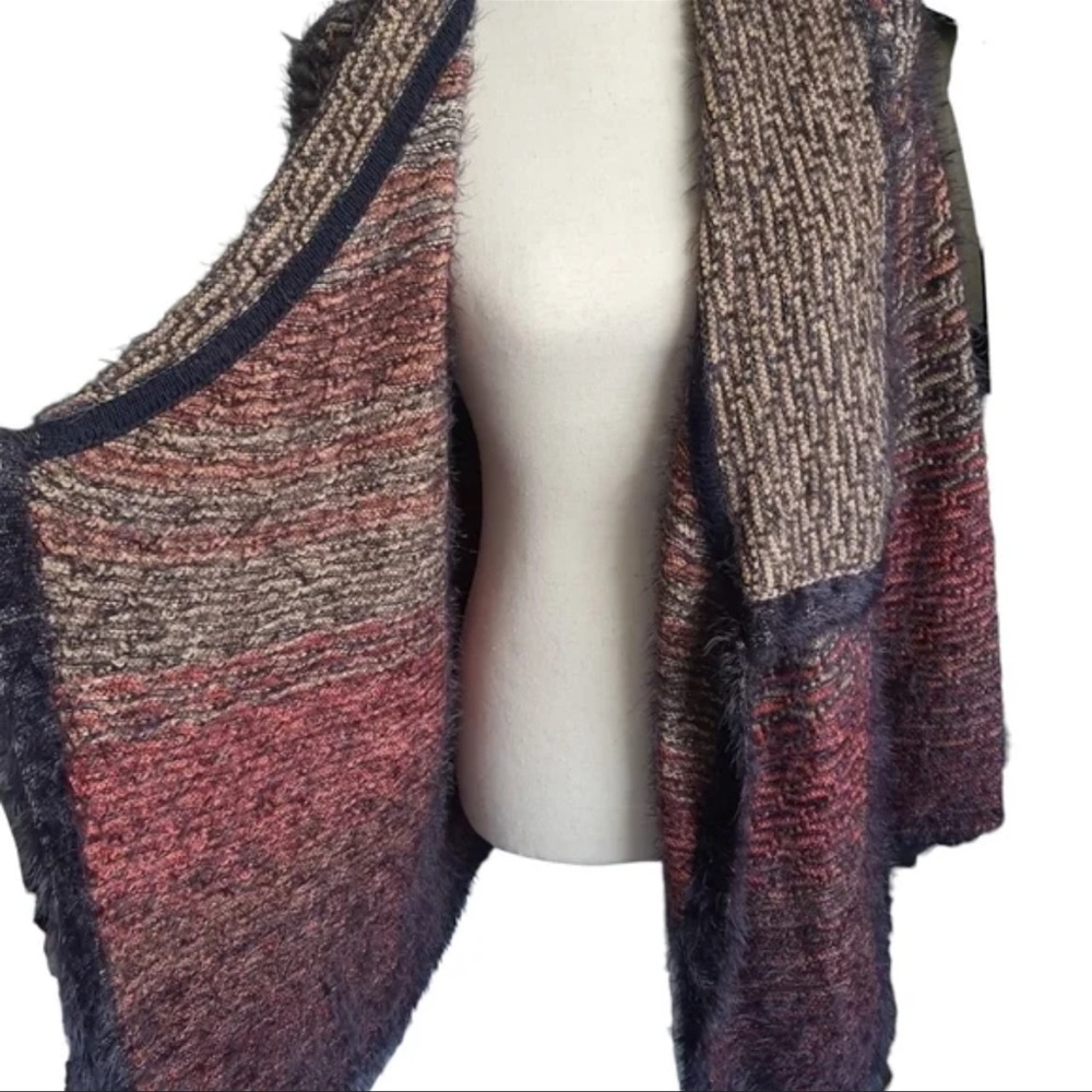 NIC+ZOE Textured Knit Sweater in Black, Brown, and Cream